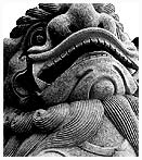 a chinese lion statue
